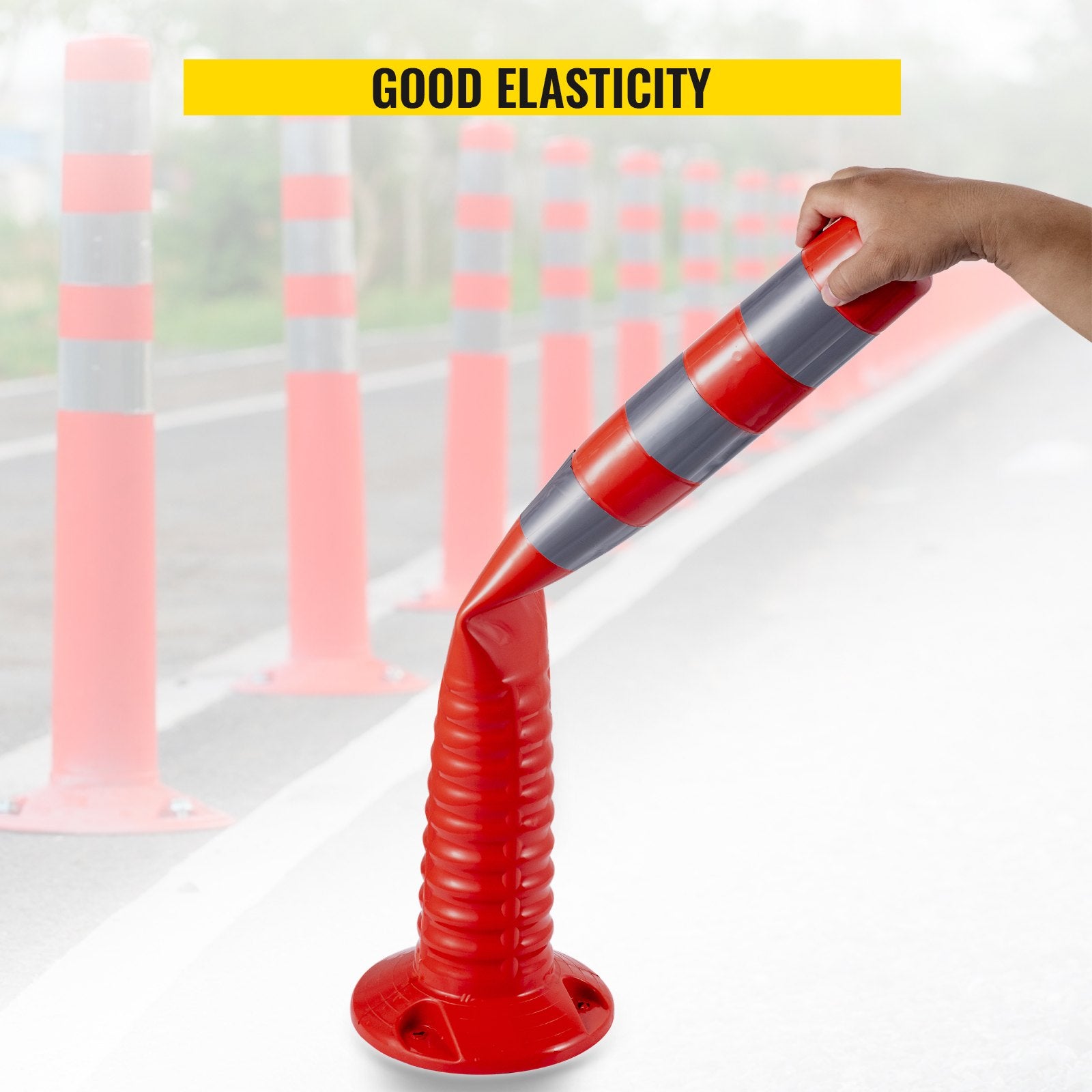 Bridges & Routers: VEVOR Traffic Delineator Posts Flexible Channelizer Cone 30" Spring Post 6PCS