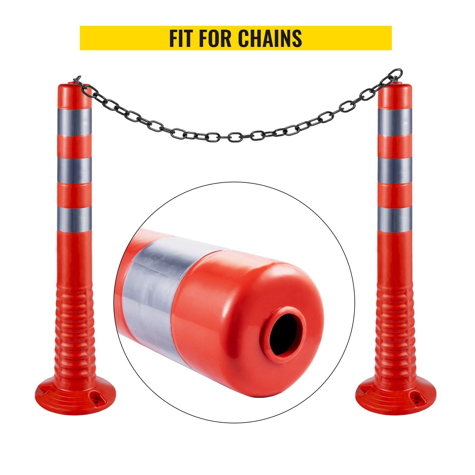 Bridges & Routers: VEVOR Traffic Delineator Posts Flexible Channelizer Cone 30" Spring Post 6PCS