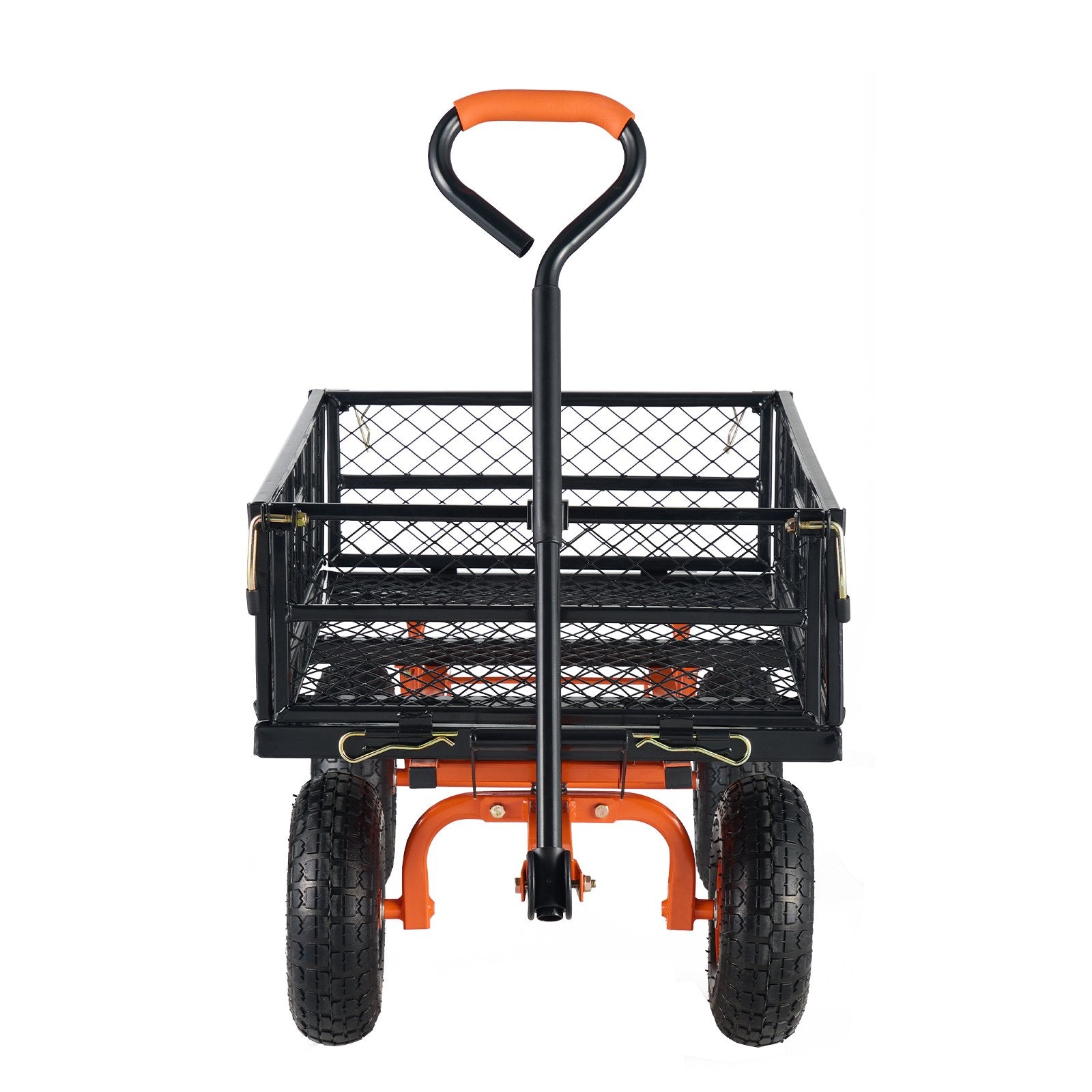 Spreaders & Wheelbarrows: VEVOR Dump Cart, Metal Garden Dump Cart with Easy to Assemble Frame, Dump Wagon with 2-in-1 Convertible Handle, Utility Wheelbarrow 399kg Capacity, 25.4cm Tires