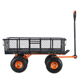 Spreaders & Wheelbarrows: VEVOR Dump Cart, Metal Garden Dump Cart with Easy to Assemble Frame, Dump Wagon with 2-in-1 Convertible Handle, Utility Wheelbarrow 399kg Capacity, 25.4cm Tires