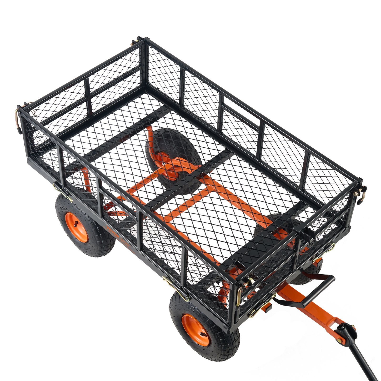 Spreaders & Wheelbarrows: VEVOR Dump Cart, Metal Garden Dump Cart with Easy to Assemble Frame, Dump Wagon with 2-in-1 Convertible Handle, Utility Wheelbarrow 399kg Capacity, 25.4cm Tires