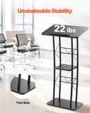 Aroma Diffusers: VEVOR Podium Stand, 1180 mm Metal Lectern, Curved Standing Podium  with Wide Reading Surface, Open Storage Compartment, Book Stopper, Cup Holder, for Classroom, Wedding, Conference, Speech, Concert