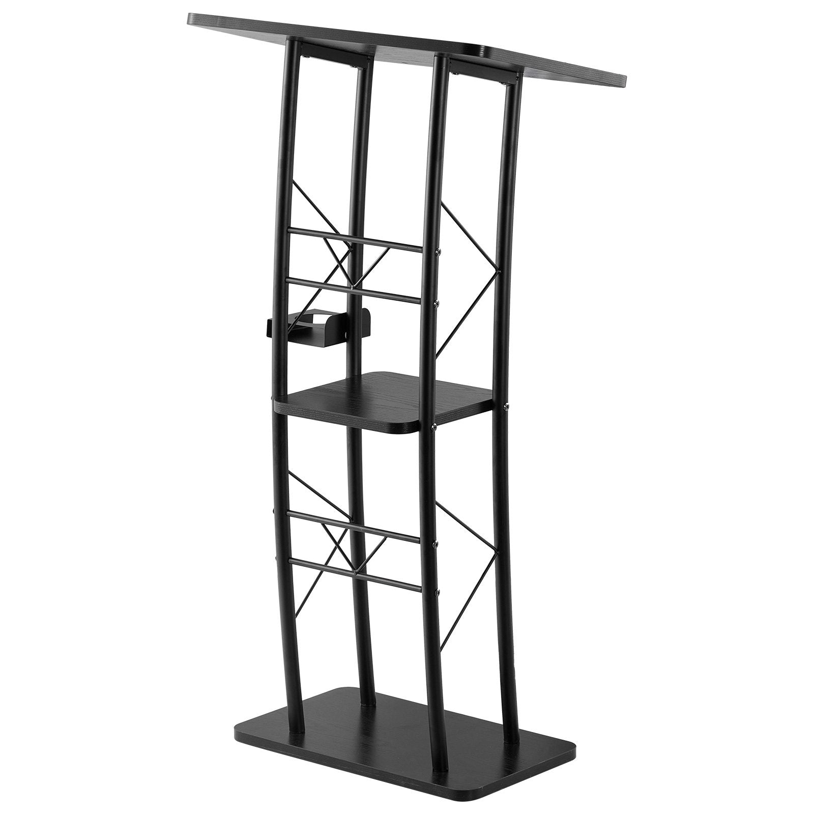 Aroma Diffusers: VEVOR Podium Stand, 1180 mm Metal Lectern, Curved Standing Podium  with Wide Reading Surface, Open Storage Compartment, Book Stopper, Cup Holder, for Classroom, Wedding, Conference, Speech, Concert