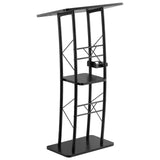 Aroma Diffusers: VEVOR Podium Stand, 1180 mm Metal Lectern, Curved Standing Podium  with Wide Reading Surface, Open Storage Compartment, Book Stopper, Cup Holder, for Classroom, Wedding, Conference, Speech, Concert