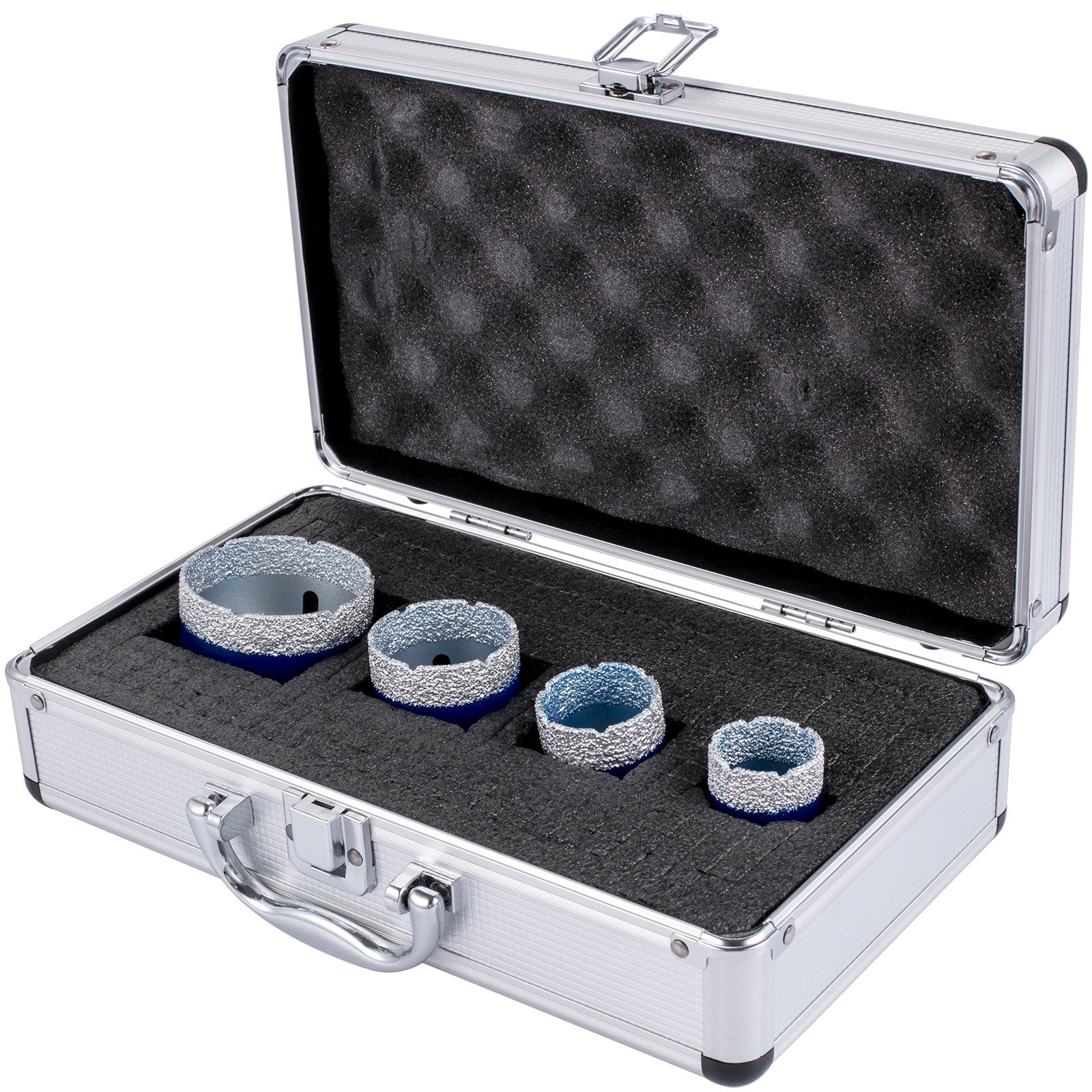 Saw Accessories: VEVOR Diamond Drill Bits 4PCS Diamond Hole Saw 35/40/50/68mm Tile Hole Saw Kit Vacuum Brazed Diamond Drill Bit 0.59in/15mm Segment Tile Hole Saw w Storage Case for Tile Ceramic Porcelain Marble Stone