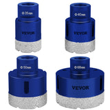 Saw Accessories: VEVOR Diamond Drill Bits 4PCS Diamond Hole Saw 35/40/50/68mm Tile Hole Saw Kit Vacuum Brazed Diamond Drill Bit 0.59in/15mm Segment Tile Hole Saw w Storage Case for Tile Ceramic Porcelain Marble Stone