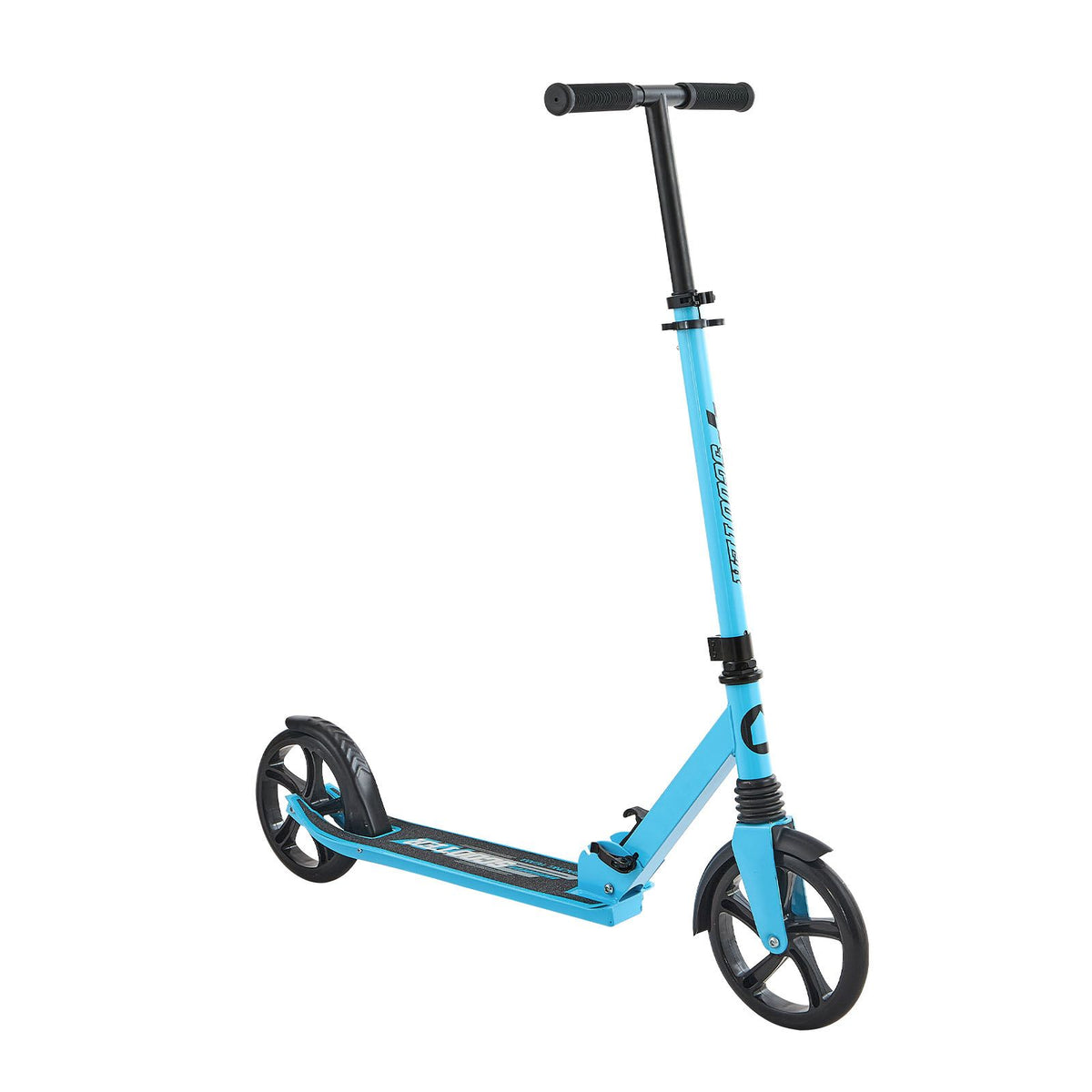 Kick Scooter for Kids Ages 8+, Teens & Adults, 2-Wheel Toddler Scooter with Adjustable Height Handlebar, Wide Anti-Slip Deck, Foldable Lightweight for Boys & Girls up to 99.8 kg, Blue + Black
