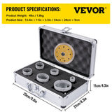 Saw Accessories: VEVOR Diamond Drill Bits 6PCS Diamond Hole Saw 20/35/40/50/55/68mm Tile Hole Saw Kit Vacuum Brazed Diamond Drill Bit 0.59in/15mm Segment Tile Hole Saw w Storage Case for Tile Ceramic Porcelain Marble