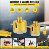Saw Accessories: VEVOR Diamond Drill Bits 7PCS Diamond Hole Saw 20/27/35/55/68mmTile Hole Saw Kit Vacuum Brazed Diamond Drill Bit 0.59in/15mm Segment Tile Hole Saw w Storage Case for Tile Ceramic Porcelain Marble