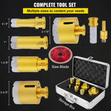 Saw Accessories: VEVOR Diamond Drill Bits 7PCS Diamond Hole Saw 20/27/35/55/68mmTile Hole Saw Kit Vacuum Brazed Diamond Drill Bit 0.59in/15mm Segment Tile Hole Saw w Storage Case for Tile Ceramic Porcelain Marble