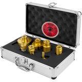 Saw Accessories: VEVOR Diamond Drill Bits 7PCS Diamond Hole Saw 20/27/35/55/68mmTile Hole Saw Kit Vacuum Brazed Diamond Drill Bit 0.59in/15mm Segment Tile Hole Saw w Storage Case for Tile Ceramic Porcelain Marble
