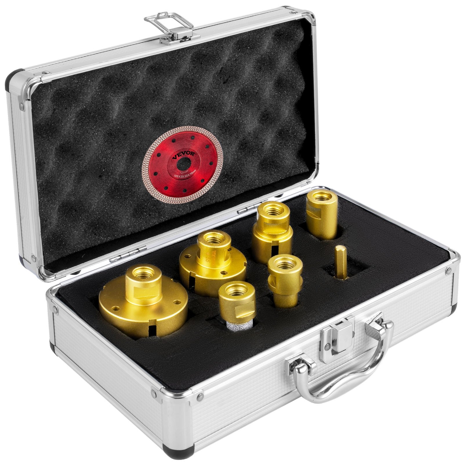 Diamond Drill Bits 7PCS Diamond Hole Saw 20/27/35/55/68mmTile Hole Saw Kit Vacuum Brazed Diamond Drill Bit 0.59in/15mm Segment Tile Hole Saw w Storage Case for Tile Ceramic Porcelain Marble
