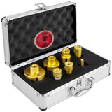 Saw Accessories: VEVOR Diamond Drill Bits 7PCS Diamond Hole Saw 20/27/35/55/68mmTile Hole Saw Kit Vacuum Brazed Diamond Drill Bit 0.59in/15mm Segment Tile Hole Saw w Storage Case for Tile Ceramic Porcelain Marble