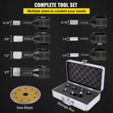 Drill & Screwdriver Accessories: VEVOR Diamond Drill Bits 7PCS Diamond Hole Saw 6/6/8/8/10/12/14mm Tile Hole Saw Kit Vacuum Brazed Diamond Drill Bit 0.59in/15mm Segment Tile Hole Saw w Storage Case for Tile Ceramic Porcelain Marble