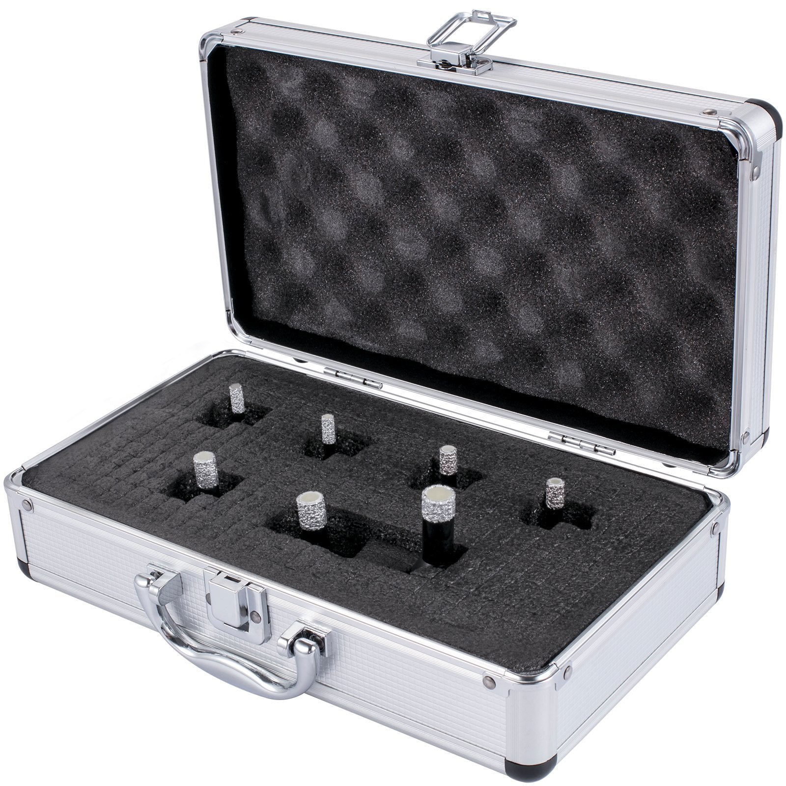 Drill & Screwdriver Accessories: VEVOR Diamond Drill Bits 7PCS Diamond Hole Saw 6/6/8/8/10/12/14mm Tile Hole Saw Kit Vacuum Brazed Diamond Drill Bit 0.59in/15mm Segment Tile Hole Saw w Storage Case for Tile Ceramic Porcelain Marble