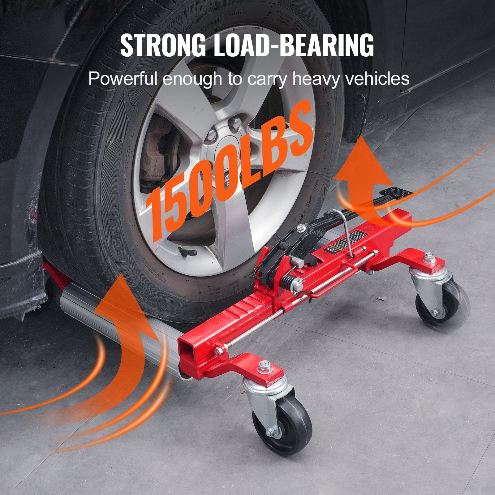 Side Tables: VEVOR Wheel Dolly, Max Capacity 1500 Lbs Car Dolly, Car Jack Dolly Lifter with 360° Rotatable Wheels, Heavy Duty Vehicle Positioning Ratchet Tire Jack, for Vehicle Car Auto Repair Moving