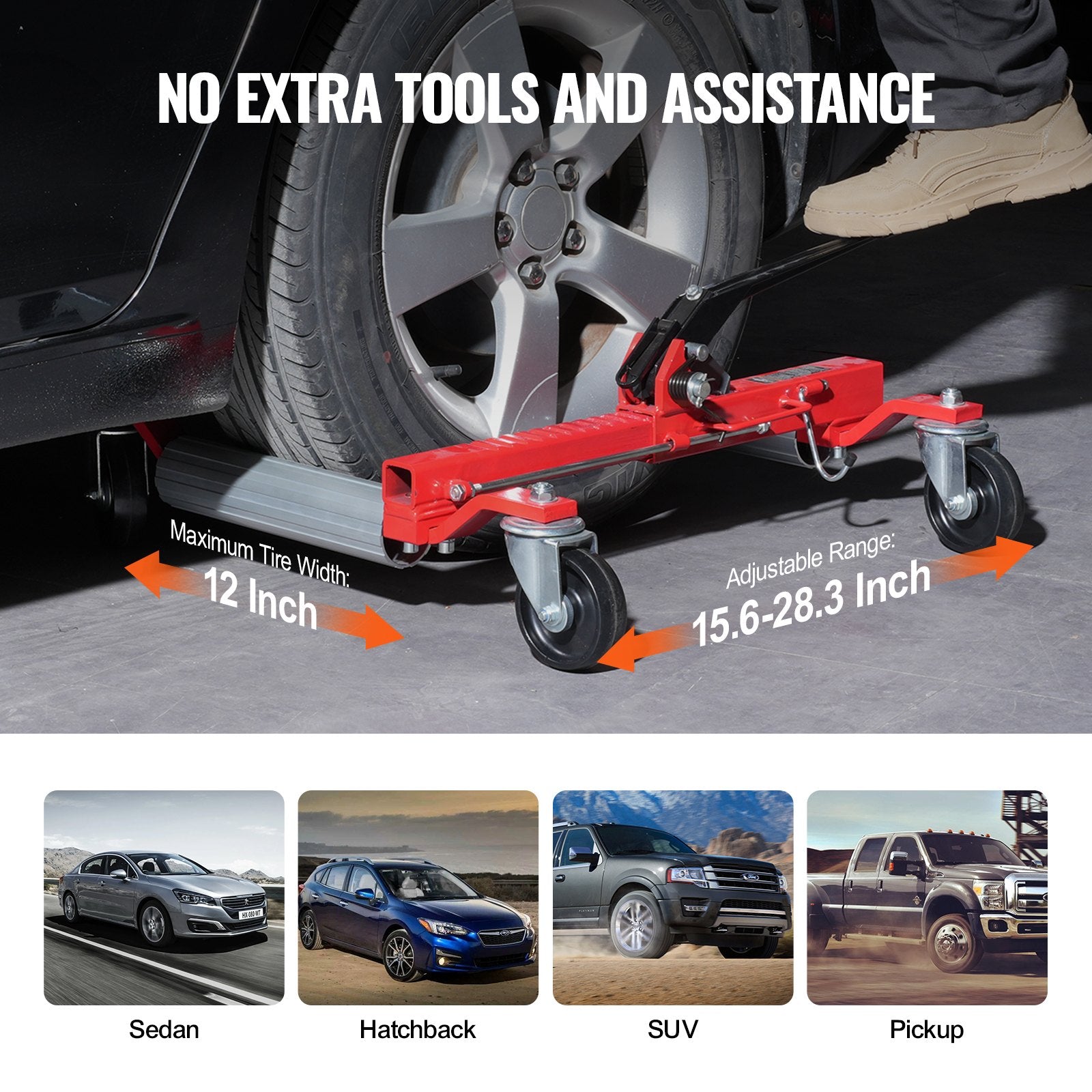 Side Tables: VEVOR Wheel Dolly, Max Capacity 1500 Lbs Car Dolly, Car Jack Dolly Lifter with 360° Rotatable Wheels, Heavy Duty Vehicle Positioning Ratchet Tire Jack, for Vehicle Car Auto Repair Moving