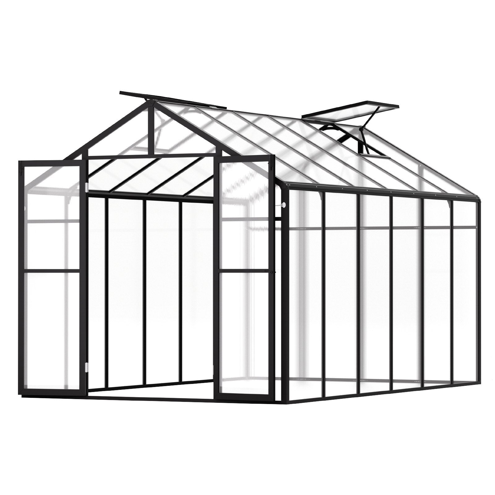 Greenhouses & Accessories: VEVOR Polycarbonate Greenhouse 8 x 12 Ft Outdoor Walk-in Greenhouse for Garden