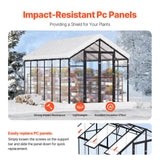 Greenhouses & Accessories: VEVOR Polycarbonate Greenhouse 8 x 12 Ft Outdoor Walk-in Greenhouse for Garden
