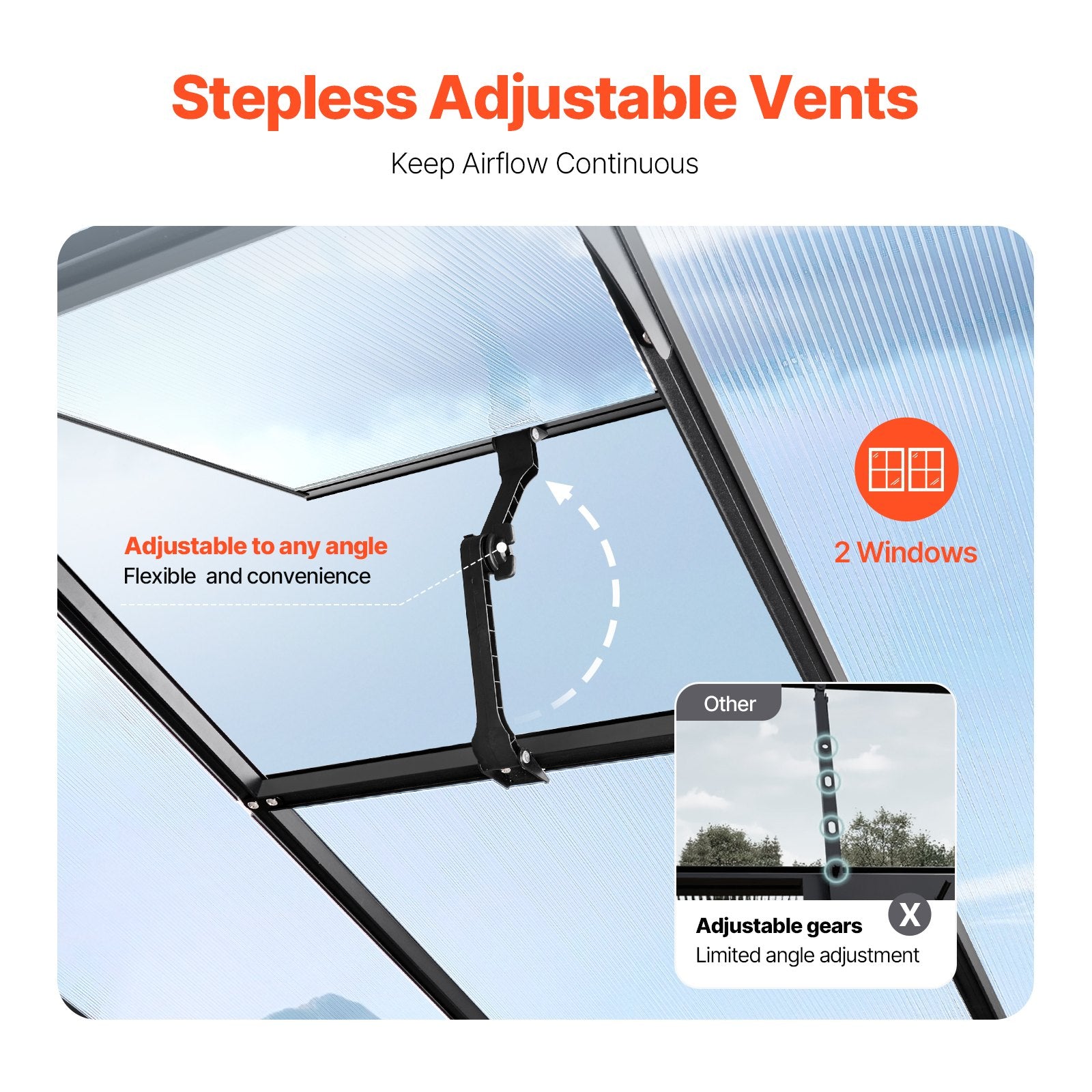 Greenhouses & Accessories: VEVOR Polycarbonate Greenhouse 8 x 12 Ft Outdoor Walk-in Greenhouse for Garden