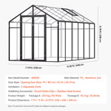 Greenhouses & Accessories: VEVOR Polycarbonate Greenhouse 8 x 12 Ft Outdoor Walk-in Greenhouse for Garden