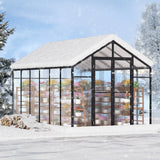 Greenhouses & Accessories: VEVOR Polycarbonate Greenhouse 8 x 12 Ft Outdoor Walk-in Greenhouse for Garden