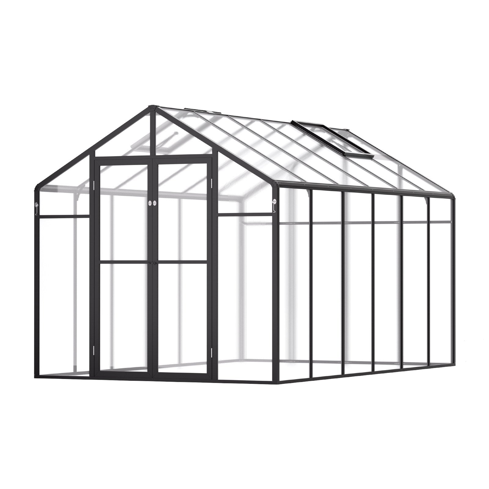 Greenhouses & Accessories: VEVOR Polycarbonate Greenhouse 8 x 12 Ft Outdoor Walk-in Greenhouse for Garden