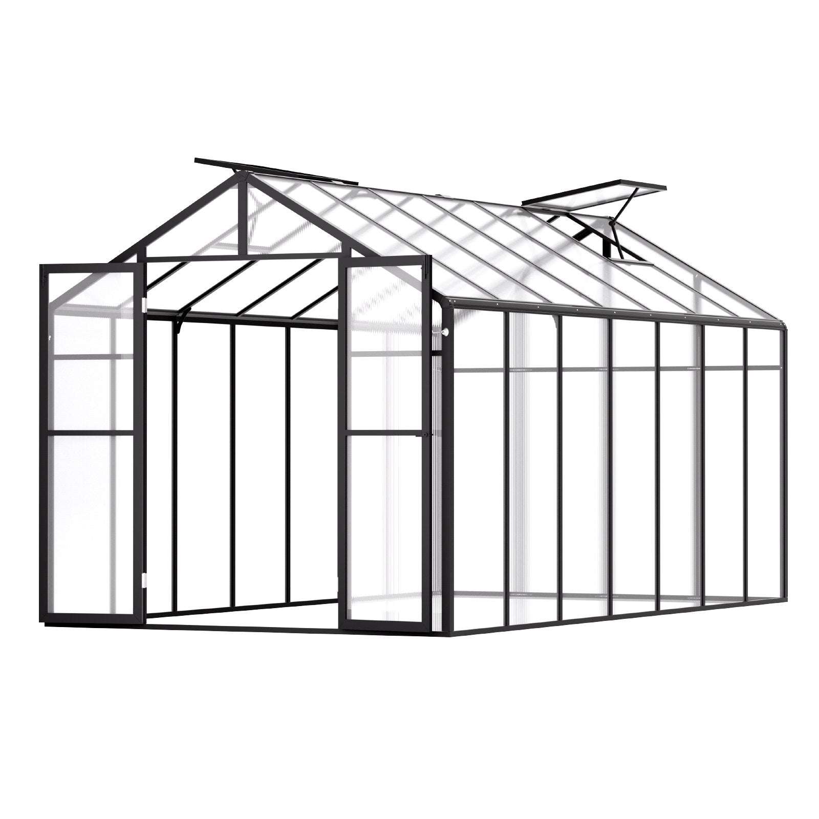 Greenhouses & Accessories: VEVOR Polycarbonate Greenhouse 8 x 14 Ft Outdoor Walk-in Greenhouse for Garden