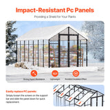Greenhouses & Accessories: VEVOR Polycarbonate Greenhouse 8 x 14 Ft Outdoor Walk-in Greenhouse for Garden