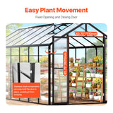 Greenhouses & Accessories: VEVOR Polycarbonate Greenhouse 8 x 14 Ft Outdoor Walk-in Greenhouse for Garden