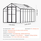 Greenhouses & Accessories: VEVOR Polycarbonate Greenhouse 8 x 14 Ft Outdoor Walk-in Greenhouse for Garden