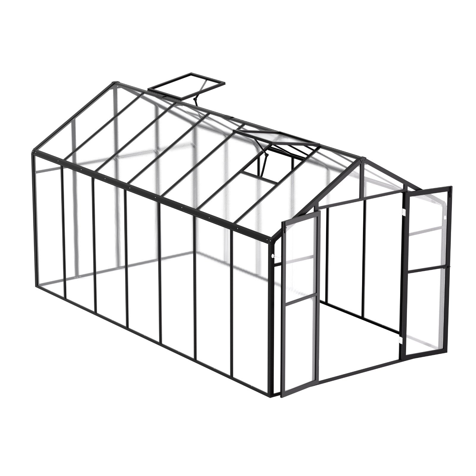 Greenhouses & Accessories: VEVOR Polycarbonate Greenhouse 8 x 14 Ft Outdoor Walk-in Greenhouse for Garden