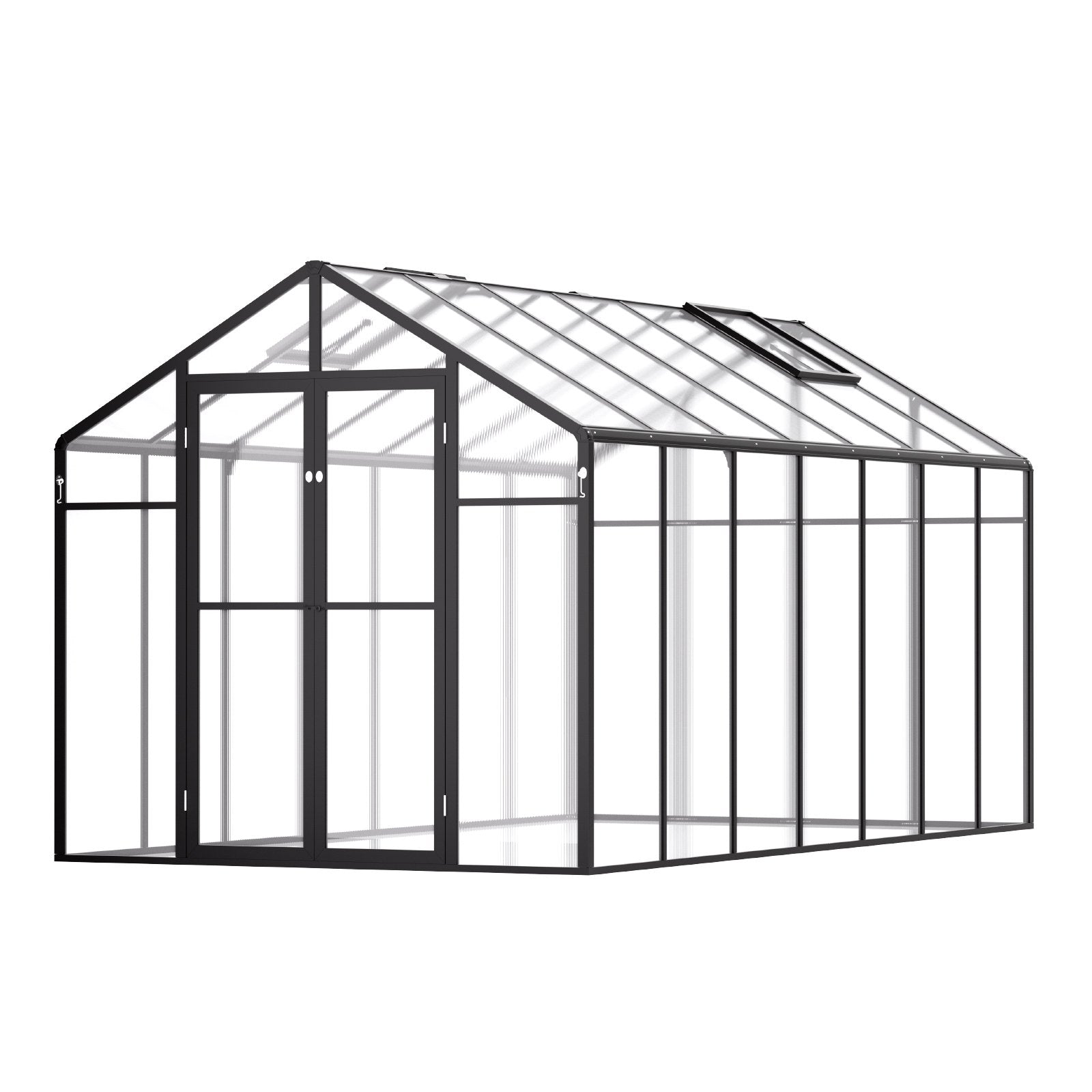 Greenhouses & Accessories: VEVOR Polycarbonate Greenhouse 8 x 14 Ft Outdoor Walk-in Greenhouse for Garden