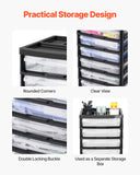 Kitchen & Dining Trolleys: Scrapbook Rolling Storage Cart 6-Tier Large Capacity with 6 Clear Cases Black