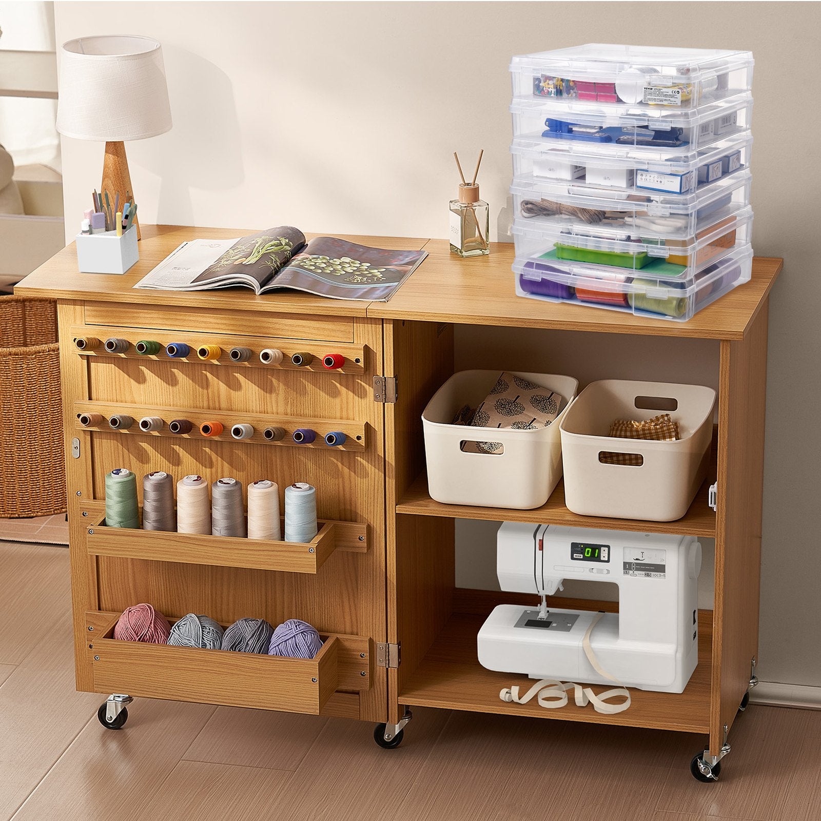 Storage Boxes: Scrapbook Paper Storage 6 Pack Stackable Plastic Board Game Boxes Clear Case