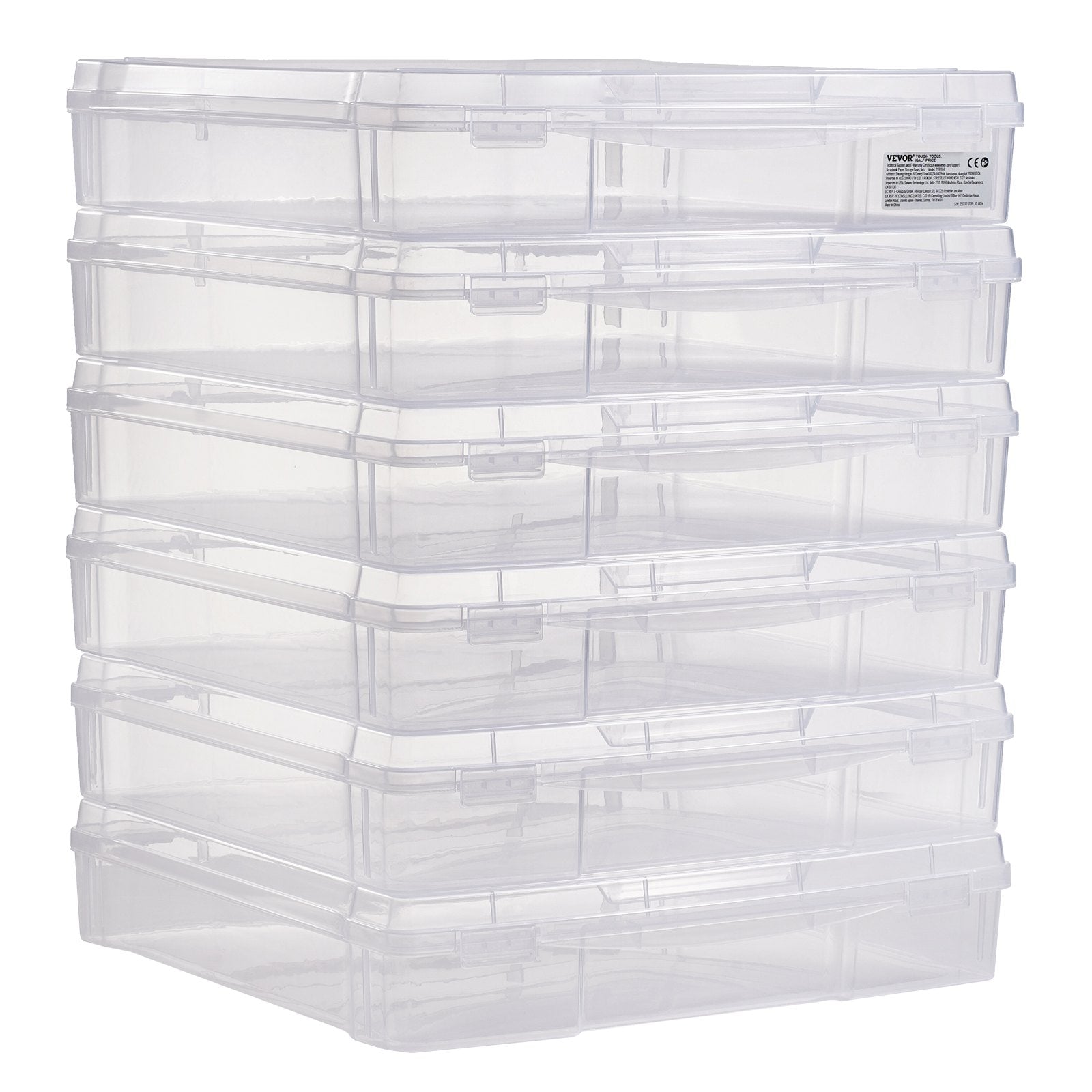 Storage Boxes: Scrapbook Paper Storage 6 Pack Stackable Plastic Board Game Boxes Clear Case