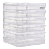 Storage Boxes: Scrapbook Paper Storage 6 Pack Stackable Plastic Board Game Boxes Clear Case
