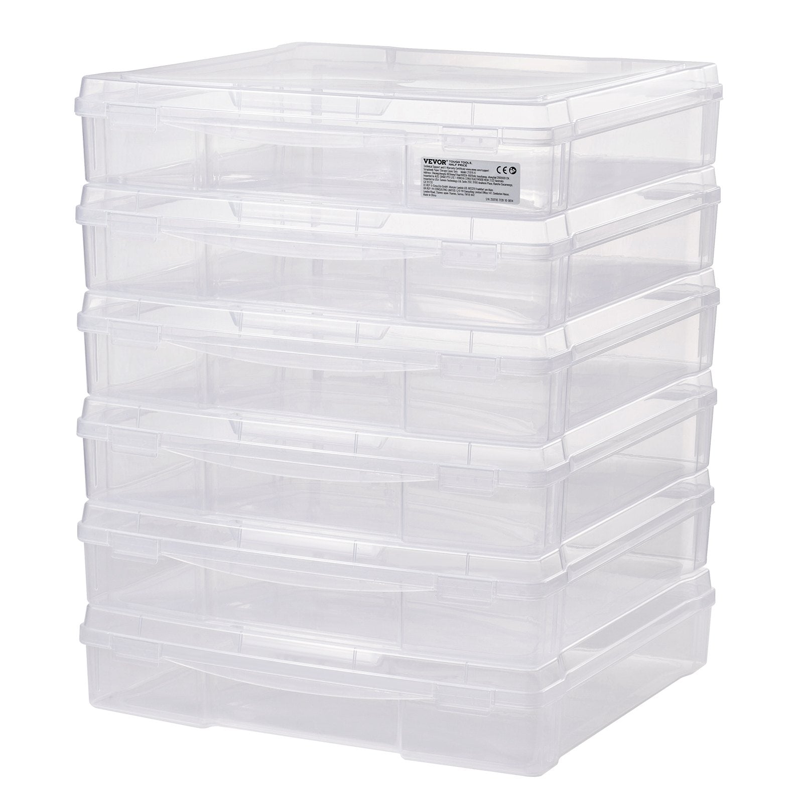 Storage Boxes: Scrapbook Paper Storage 6 Pack Stackable Plastic Board Game Boxes Clear Case