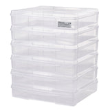 Storage Boxes: Scrapbook Paper Storage 6 Pack Stackable Plastic Board Game Boxes Clear Case