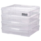 Storage Boxes: Scrapbook Paper Storage 4 Pack Stackable Plastic Board Game Boxes Clear Case