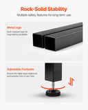 VEVOR Bar Table, Sturdy Metal Frame High Top Pub Table, Narrow Long Kitchen Dining, Cocktail Counter Bar Height Desk, Easy to Assemble, 55x15x39 in, for Living Room Party, Rustic Brown and Black