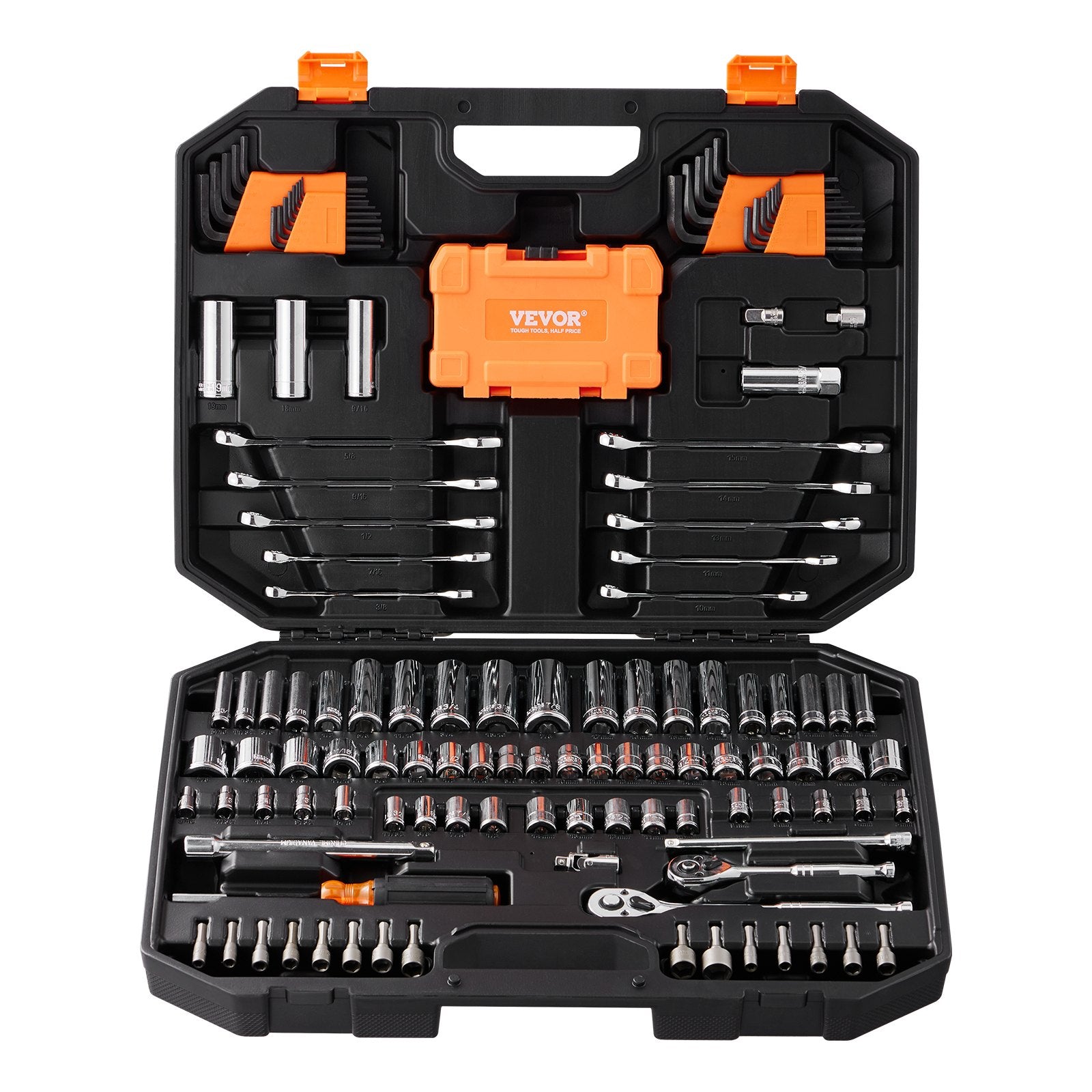 Automotive Repair & Speciality Tools: VEVOR Mechanics Tool Set and Socket Set 1/4in 3/8in Drive 145 Pcs SAE and Metric
