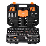 Automotive Repair & Speciality Tools: VEVOR Mechanics Tool Set and Socket Set 1/4in 3/8in Drive 145 Pcs SAE and Metric