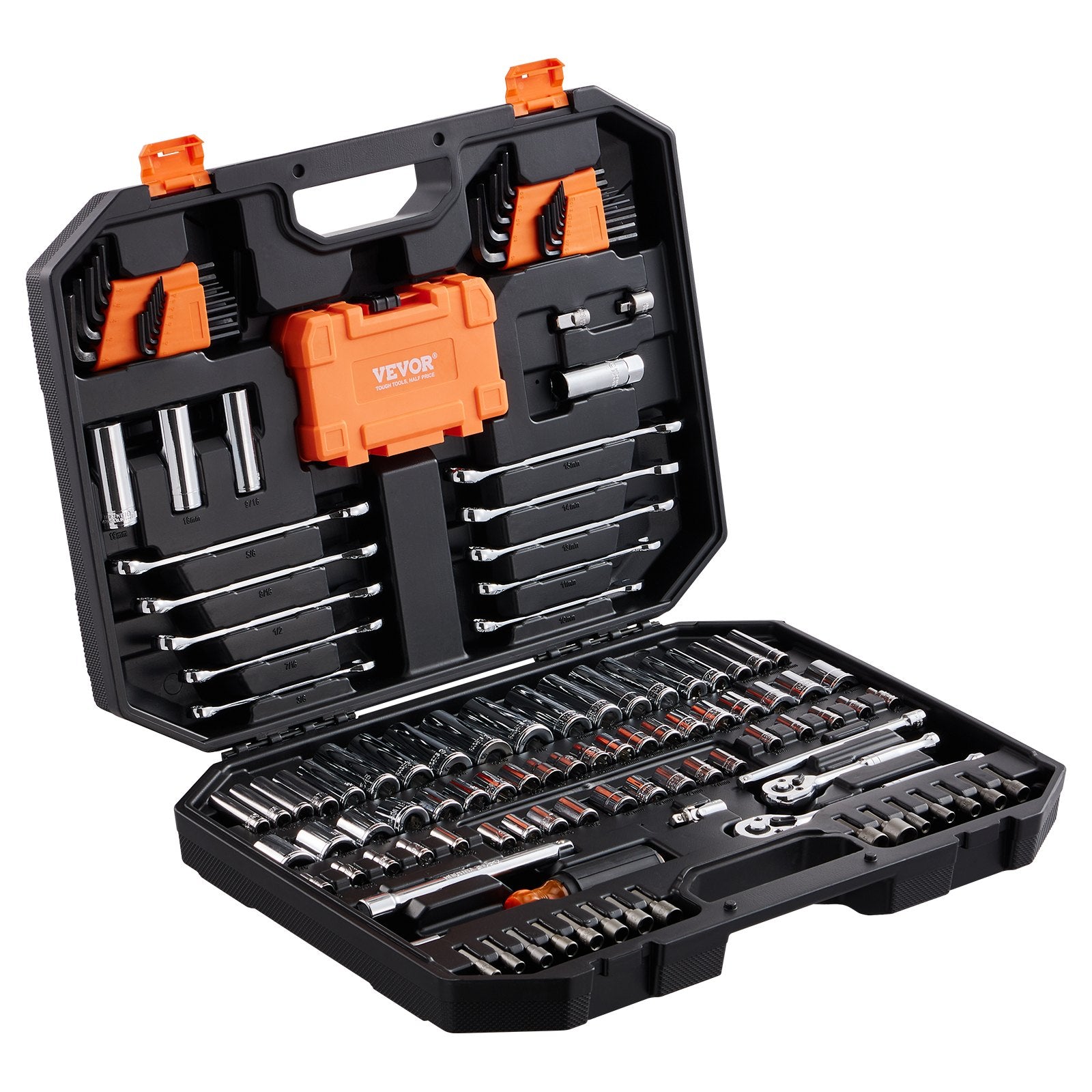 Automotive Repair & Speciality Tools: VEVOR Mechanics Tool Set and Socket Set 1/4in 3/8in Drive 145 Pcs SAE and Metric