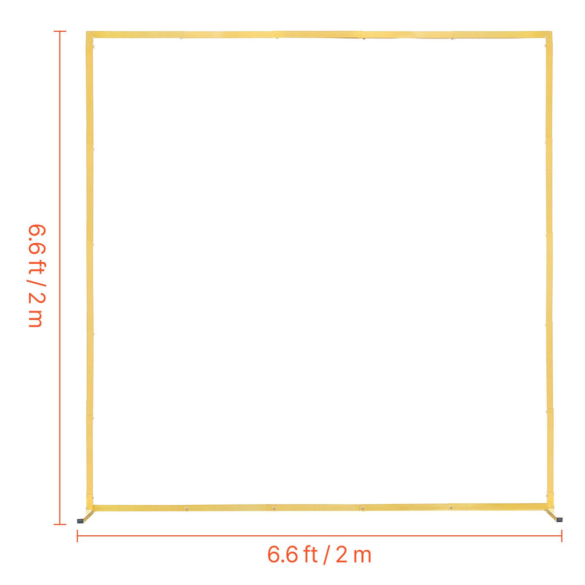 Arch Backdrop Stand, 2 x 2 m, Stable Structure, Easy Assembly, Square Gold Metal Arch Backdrop Stand for Wedding, Birthday Party, Graduation, Holiday Celebration, and Ceremony Decoration