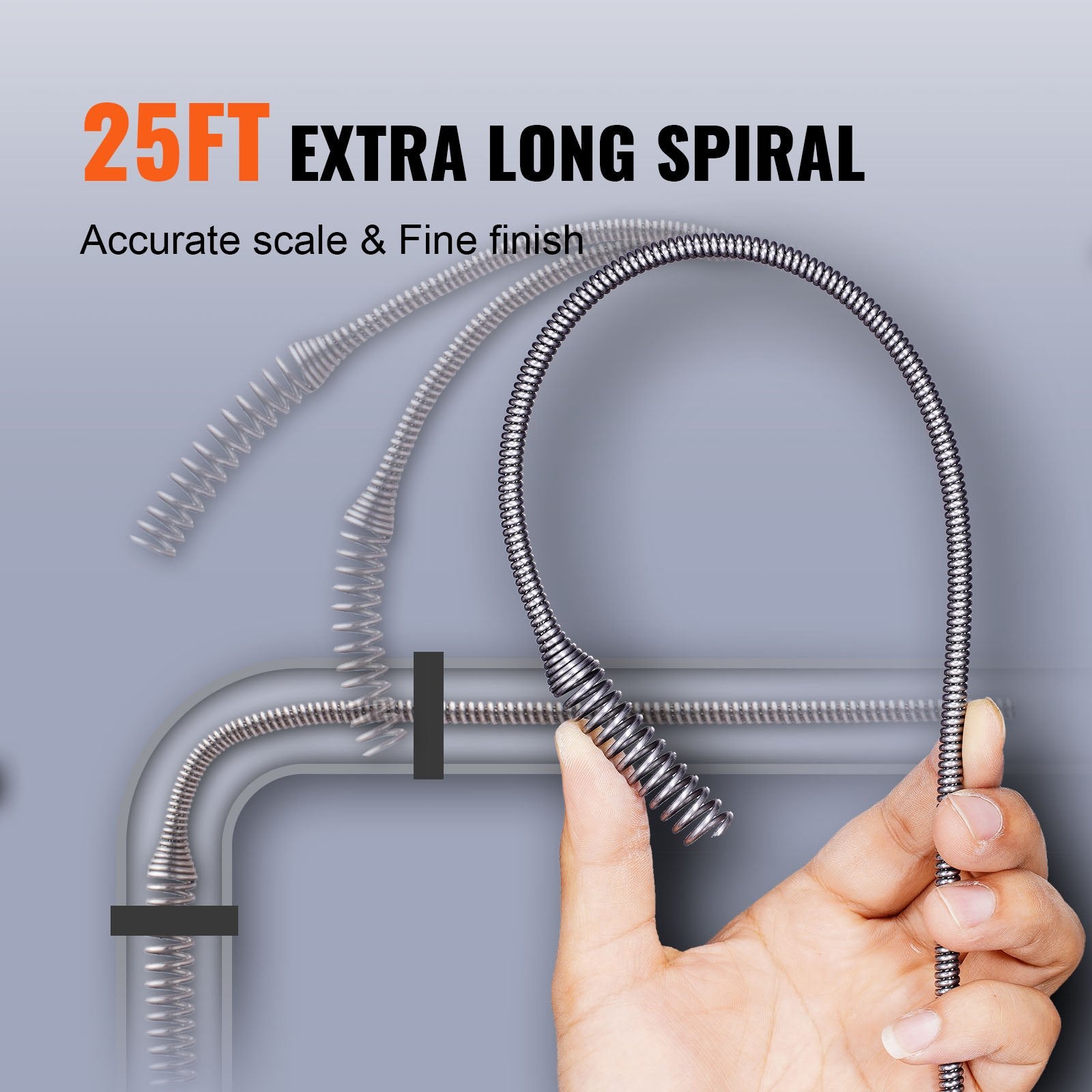 Farm Equipment: VEVOR Drain Auger 25ft 1/4in Drum Plumbing Drain Snake Clog Remover Autofeed