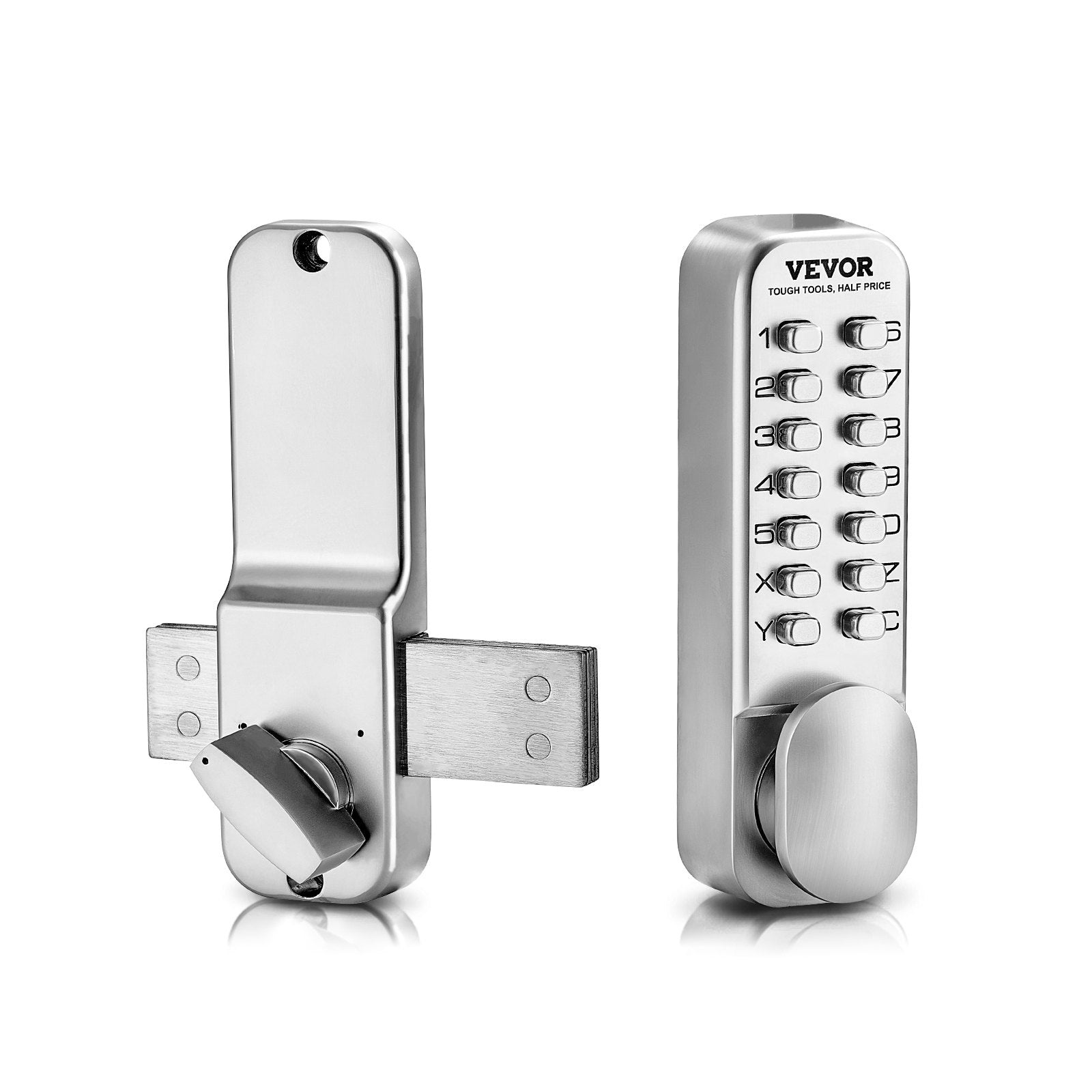Electronic Door Locks: VEVOR Mechanical Keyless Entry Door Lock, 14 Key Mechanical Door Lock, Mechanical Keypad Door Lock with Adjustable Thumb Knob, Single-Side Zinc Alloy Waterproof Keyless Gate Lock, for Home Office
