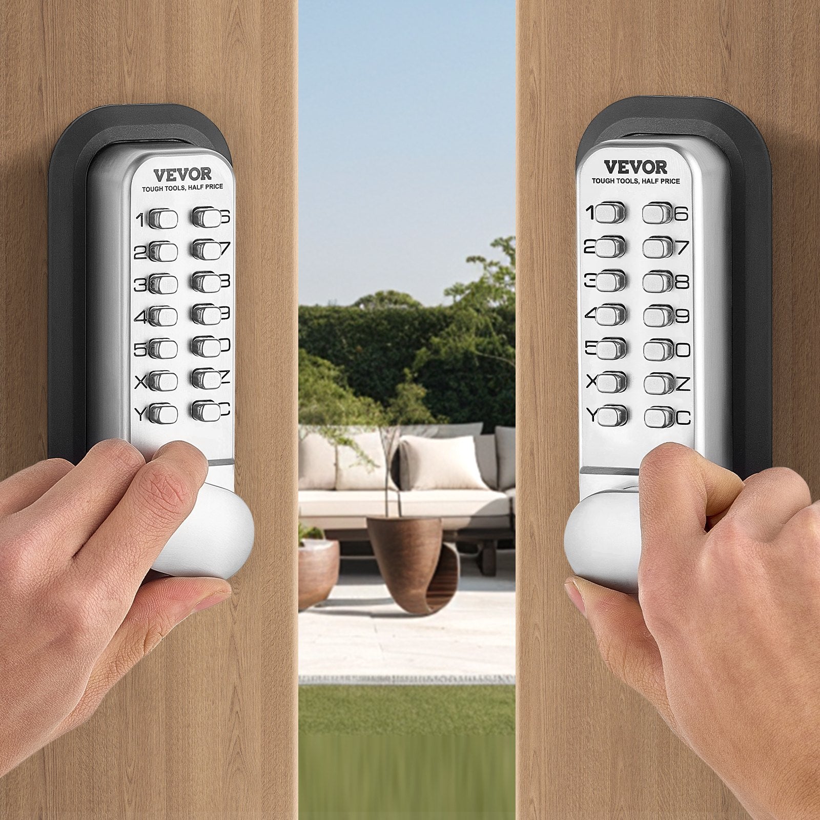 Electronic Door Locks: VEVOR Mechanical Keyless Entry Door Lock, 14 Key Mechanical Door Lock, Mechanical Keypad Door Lock with Adjustable Thumb Knob, Single-Side Zinc Alloy Waterproof Keyless Gate Lock, for Home Office