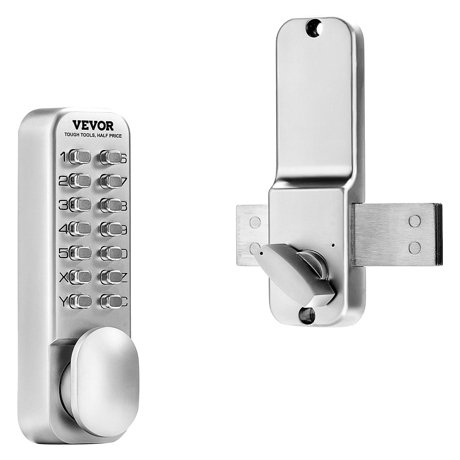 Electronic Door Locks: VEVOR Mechanical Keyless Entry Door Lock, 14 Key Mechanical Door Lock, Mechanical Keypad Door Lock with Adjustable Thumb Knob, Single-Side Zinc Alloy Waterproof Keyless Gate Lock, for Home Office
