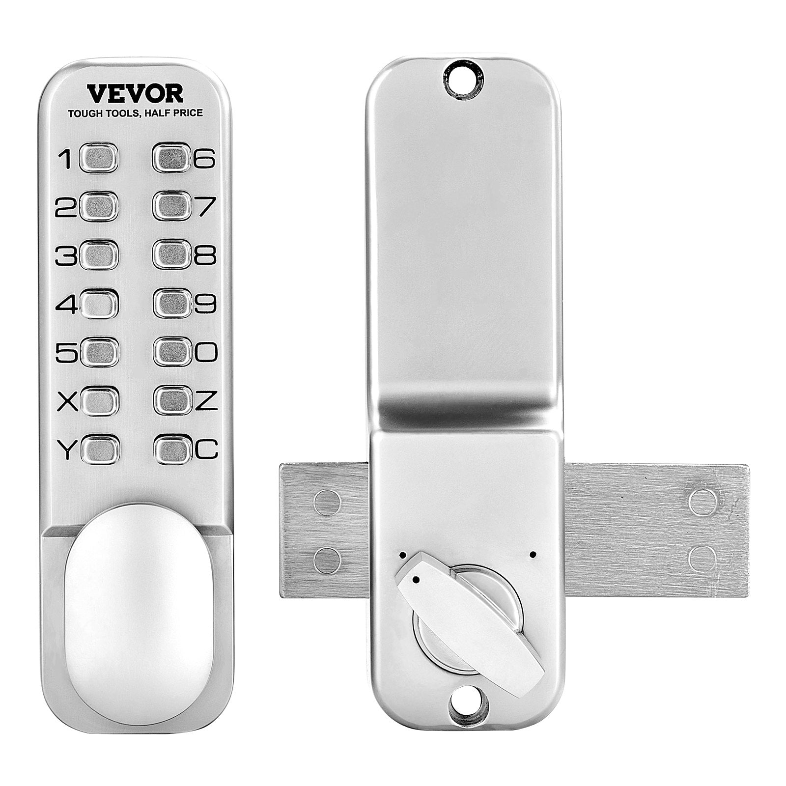 Electronic Door Locks: VEVOR Mechanical Keyless Entry Door Lock, 14 Key Mechanical Door Lock, Mechanical Keypad Door Lock with Adjustable Thumb Knob, Single-Side Zinc Alloy Waterproof Keyless Gate Lock, for Home Office